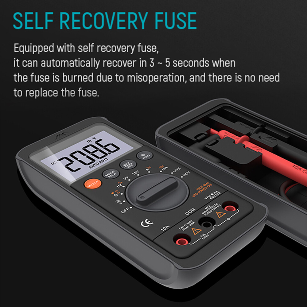 6000 Counts with DC/AC Voltmeter; Measures Voltage Digital Multimeter Tester#