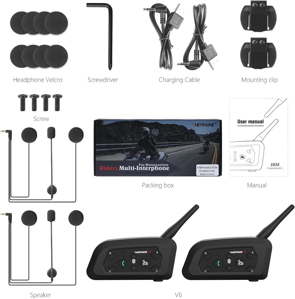 EJEAS Bluetooth Intercom, V6-1200