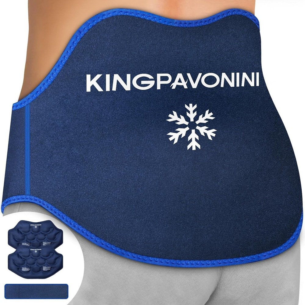 Extra Large Back Ice Pack 2-Pack with Extension Strap for Lumbar Sciatica Relief