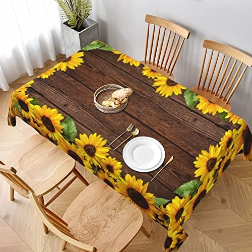 Sunflower Tablecloths Polyester Table Cloth for Kitchen Dinning Table White5