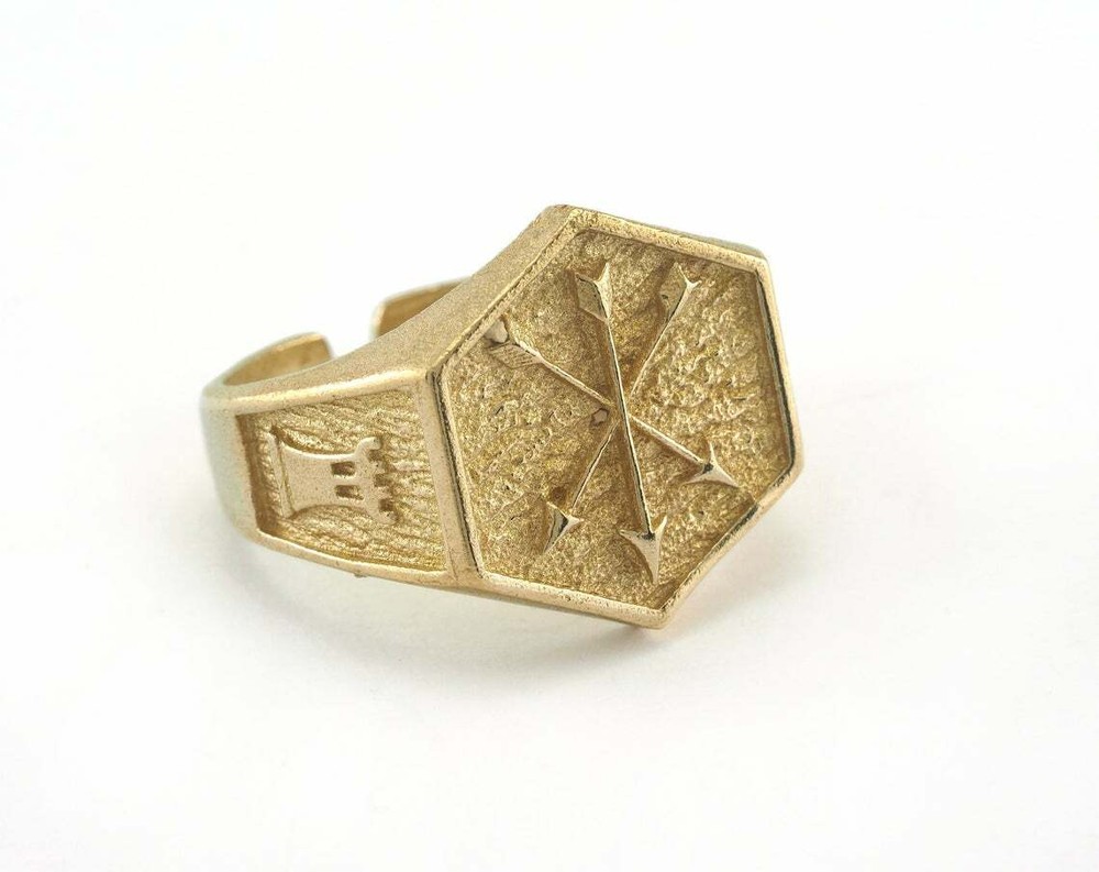 Arrow Castle Adjustable Ring Raw brass (18mm 8US inner size - Adjustable ) 3369