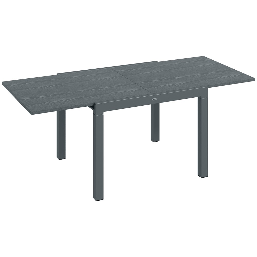 Outsunny Extendabl Outdoor Dining Table, Aluminum Frame Garden Table, Gray