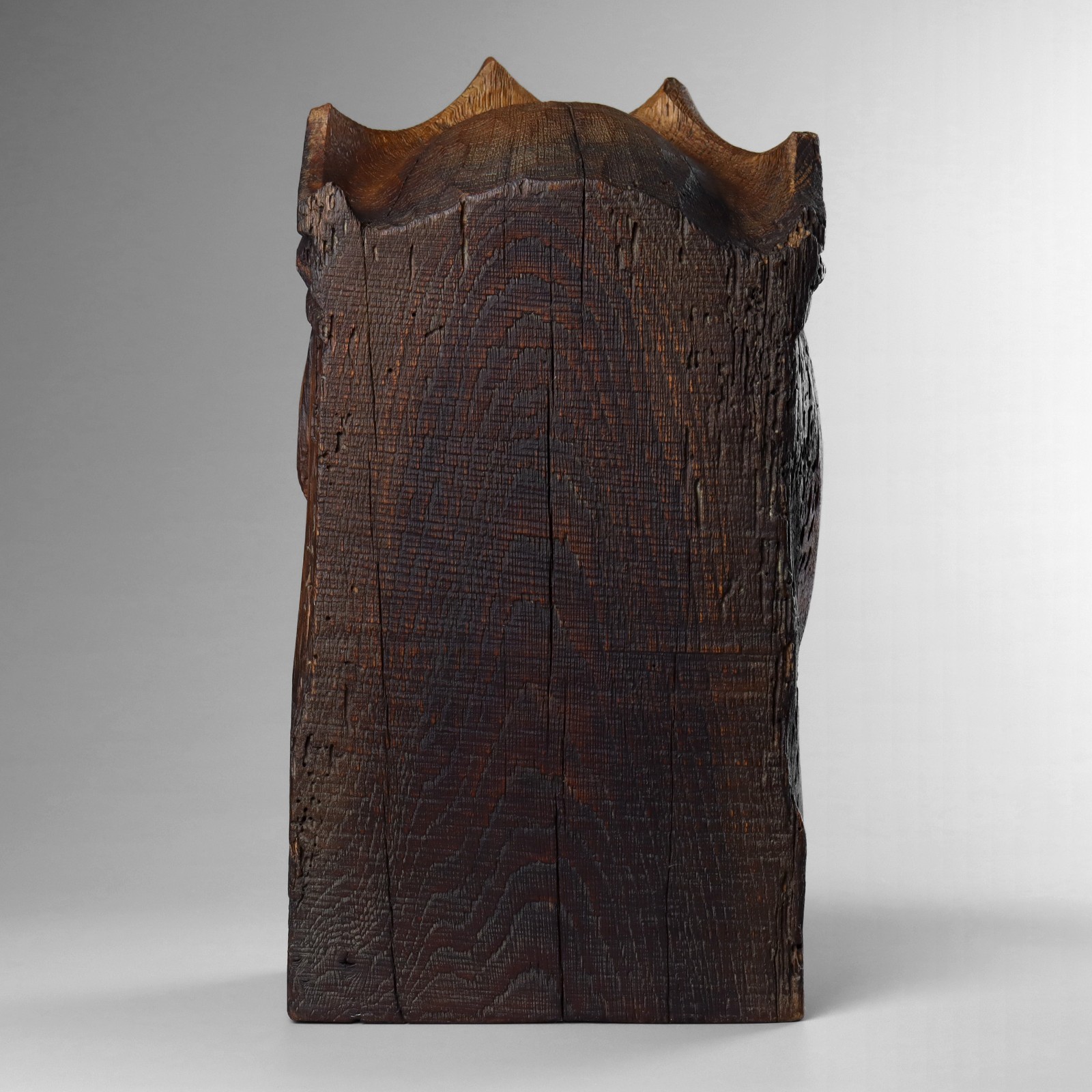 Antique 19th Century Ecclesiastical Gothic Carved Wood Head Of The Madonna