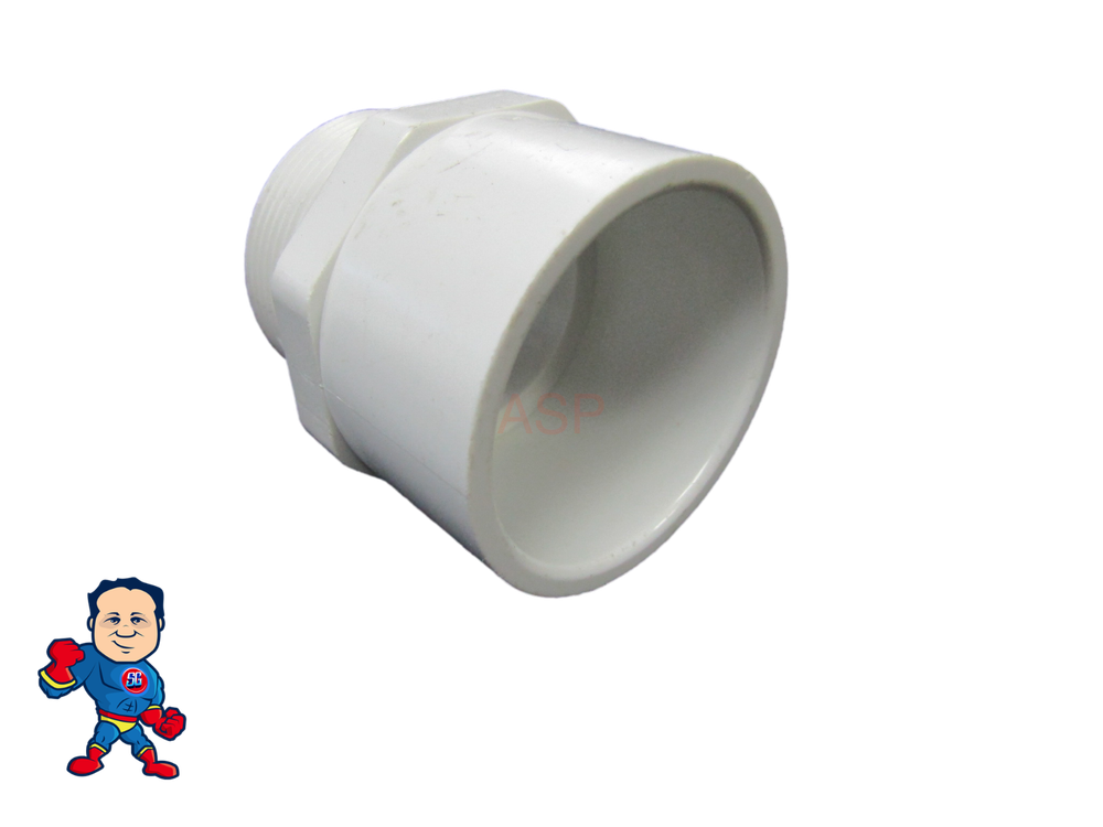 Adapter Fitting, 1 1/2" Slip x 1 1/2" Male Pipe Thread Pool Pump Fitting