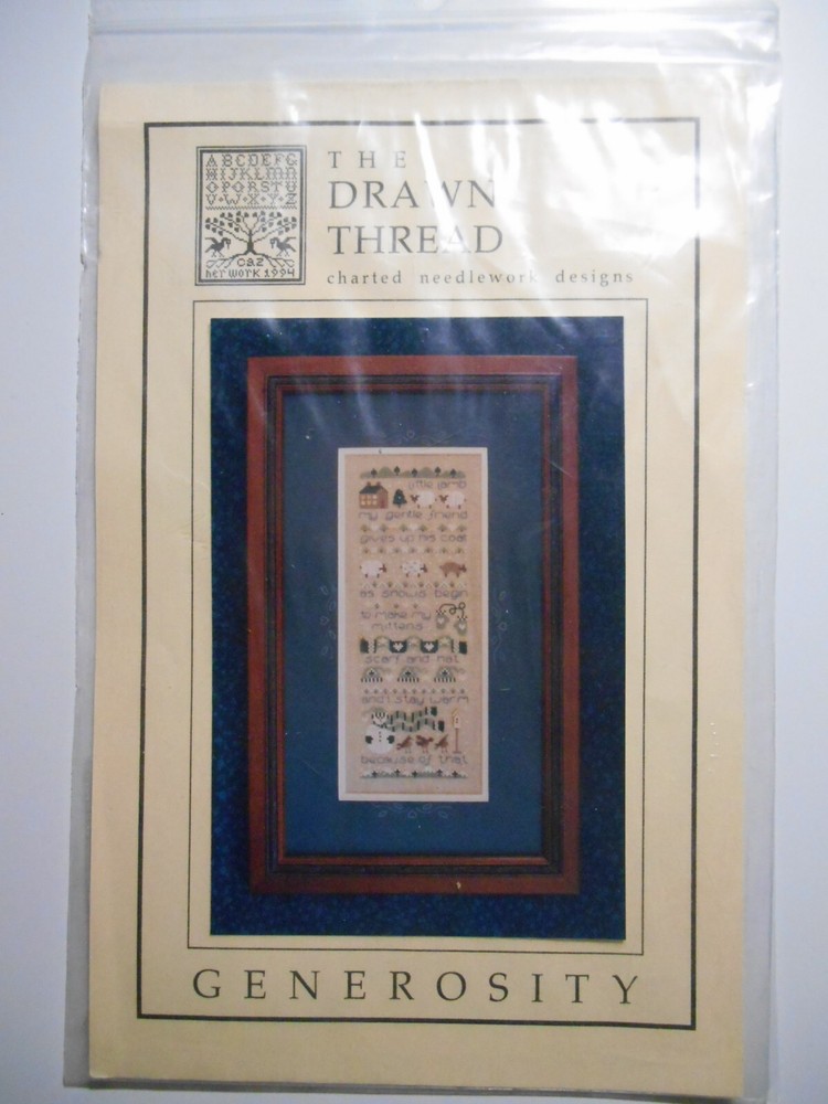 The Drawn Thread GENEROSITY Cross Stitch SAMPLER Pattern Chart W/BUTTONS