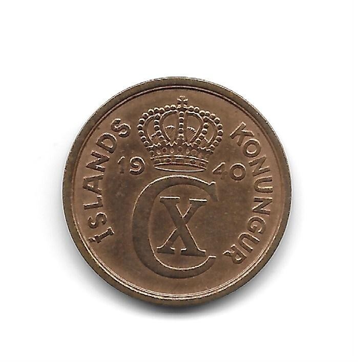 1940 ICELAND 2 AURAR COIN HIGH GRADE