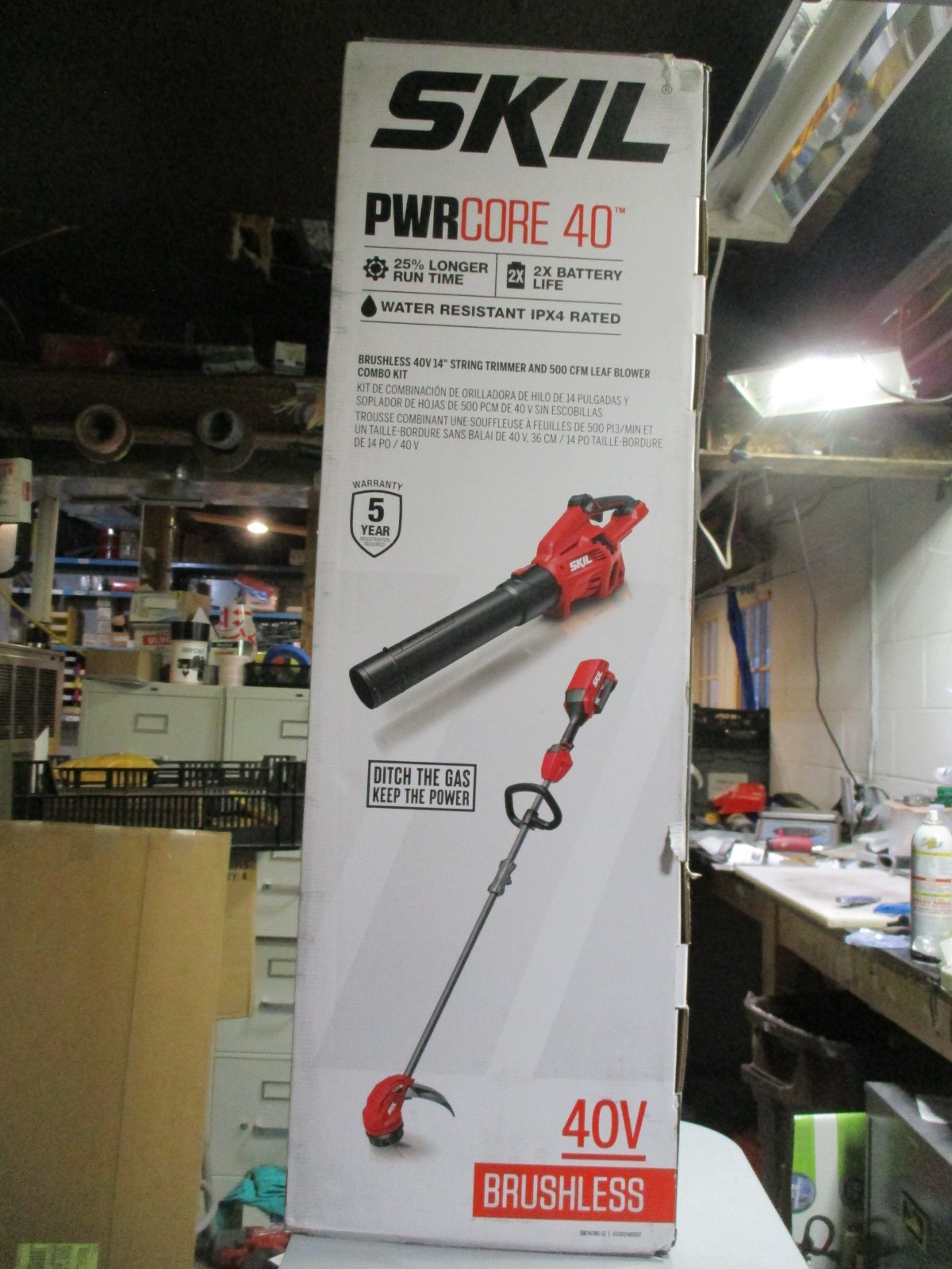 New Free Ship SKIL PWRCORE 40 Brushless 40V 14" String Trimmer Leaf Blower Combo