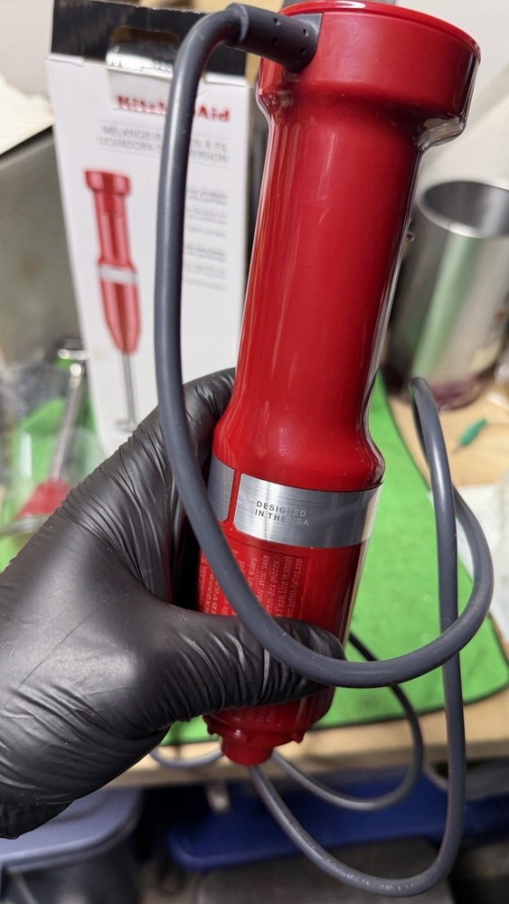 KitchenAid Immersion Hand Blender Red Variable Speed w/ Cup & Box