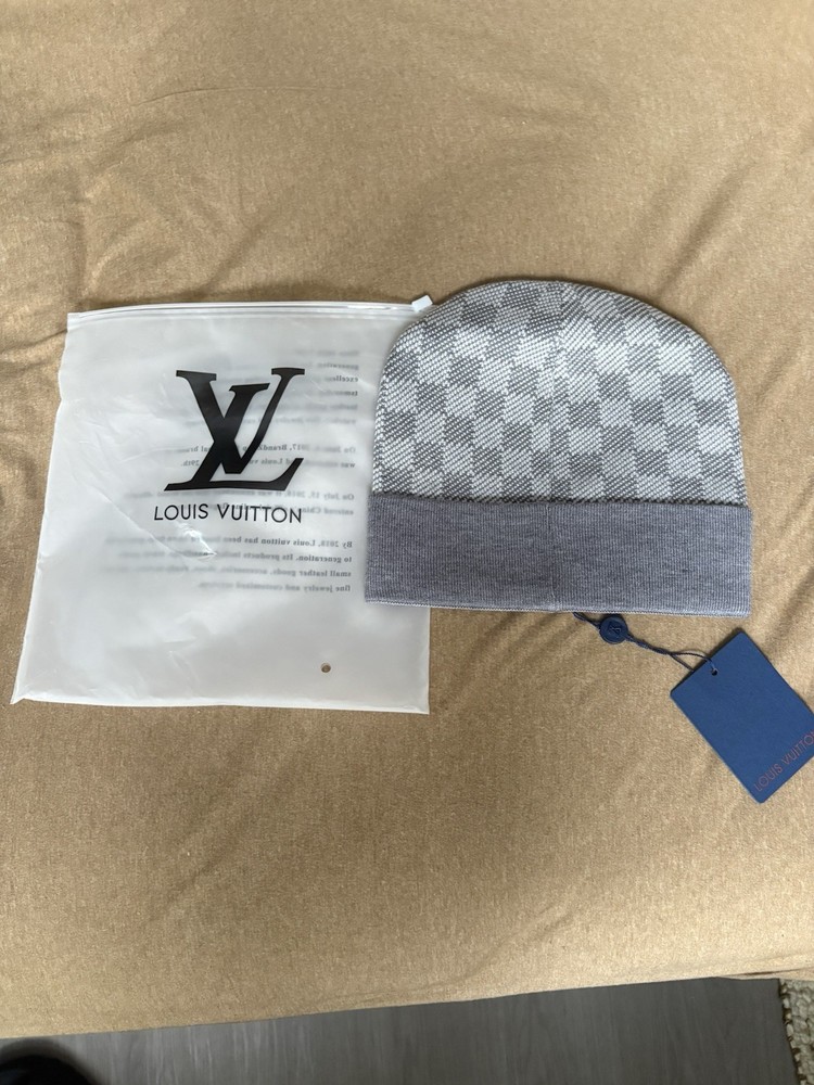 Gray Check Winter Beanie