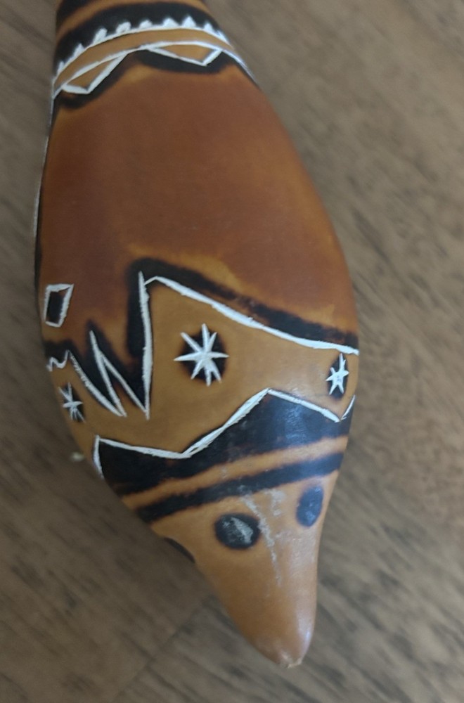 Etched Maraca Rattle Shaker Gourd