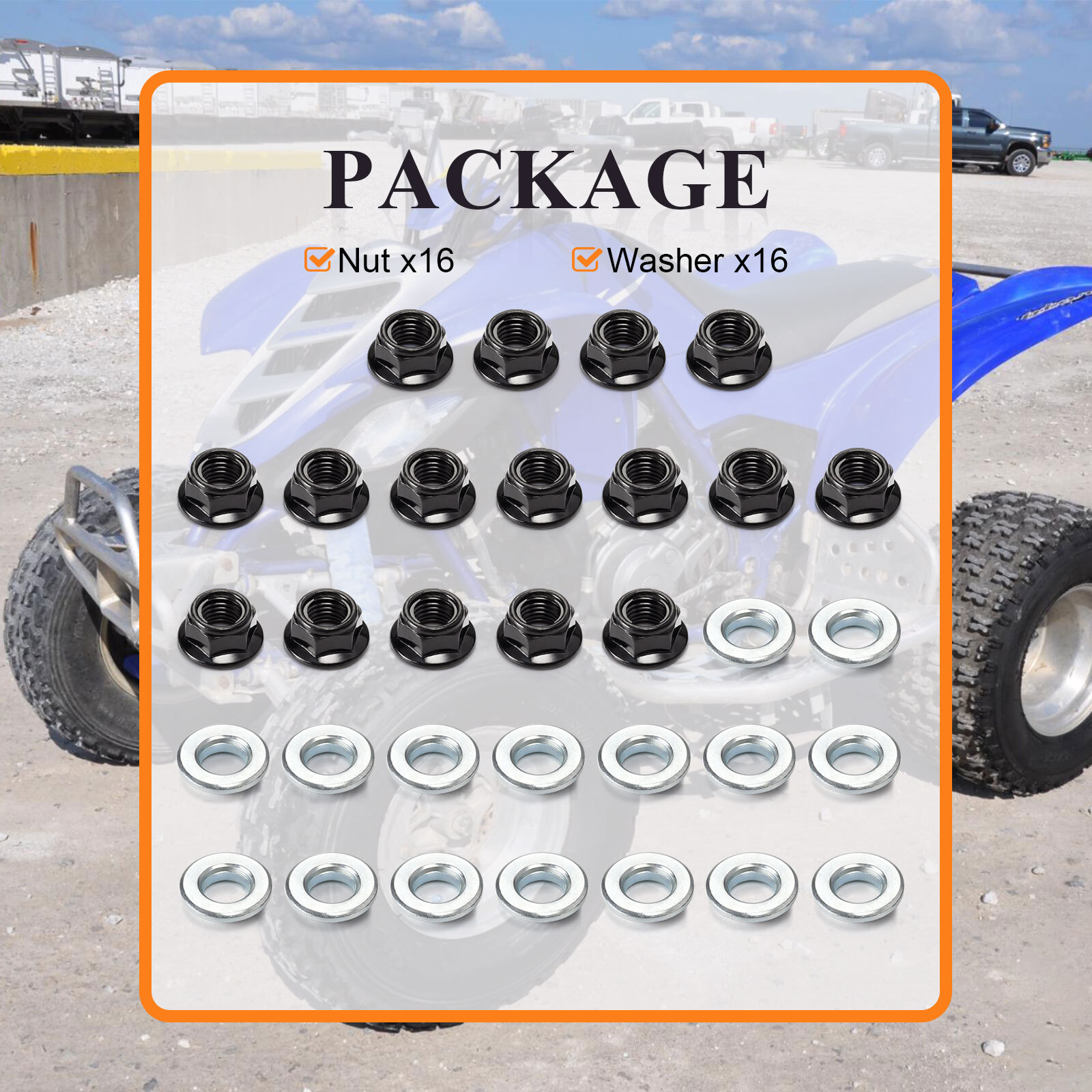 Wheel Lug Nut w/ Washer Kit For Yamaha Banshee Warrior 350 YFZ350 YFM350X 95-06