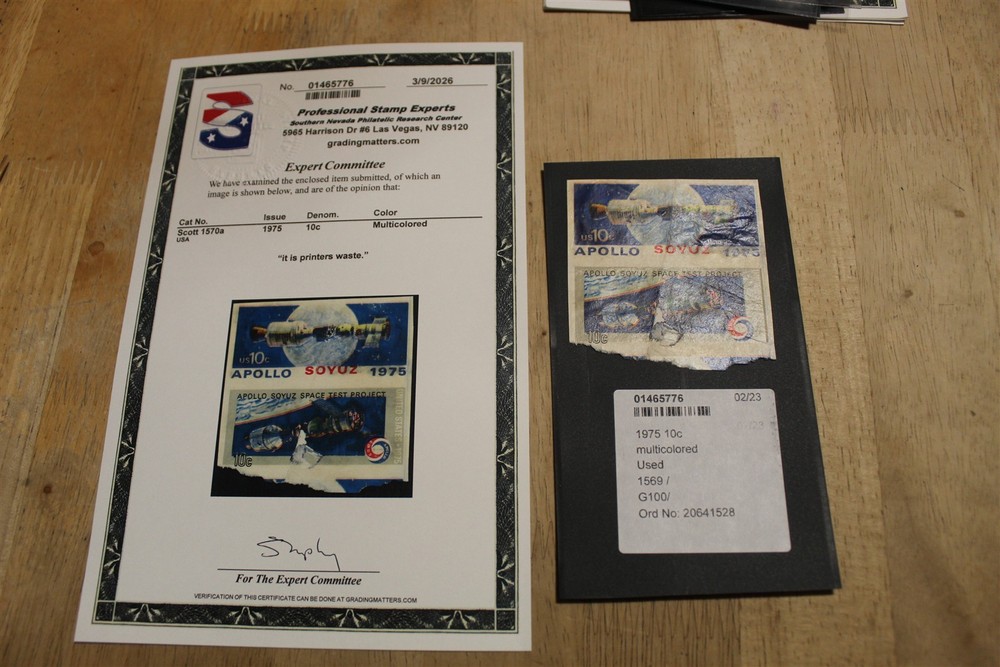 US 1569 - 70 IMPERFORATE PSE CERTIFICATE PAIR