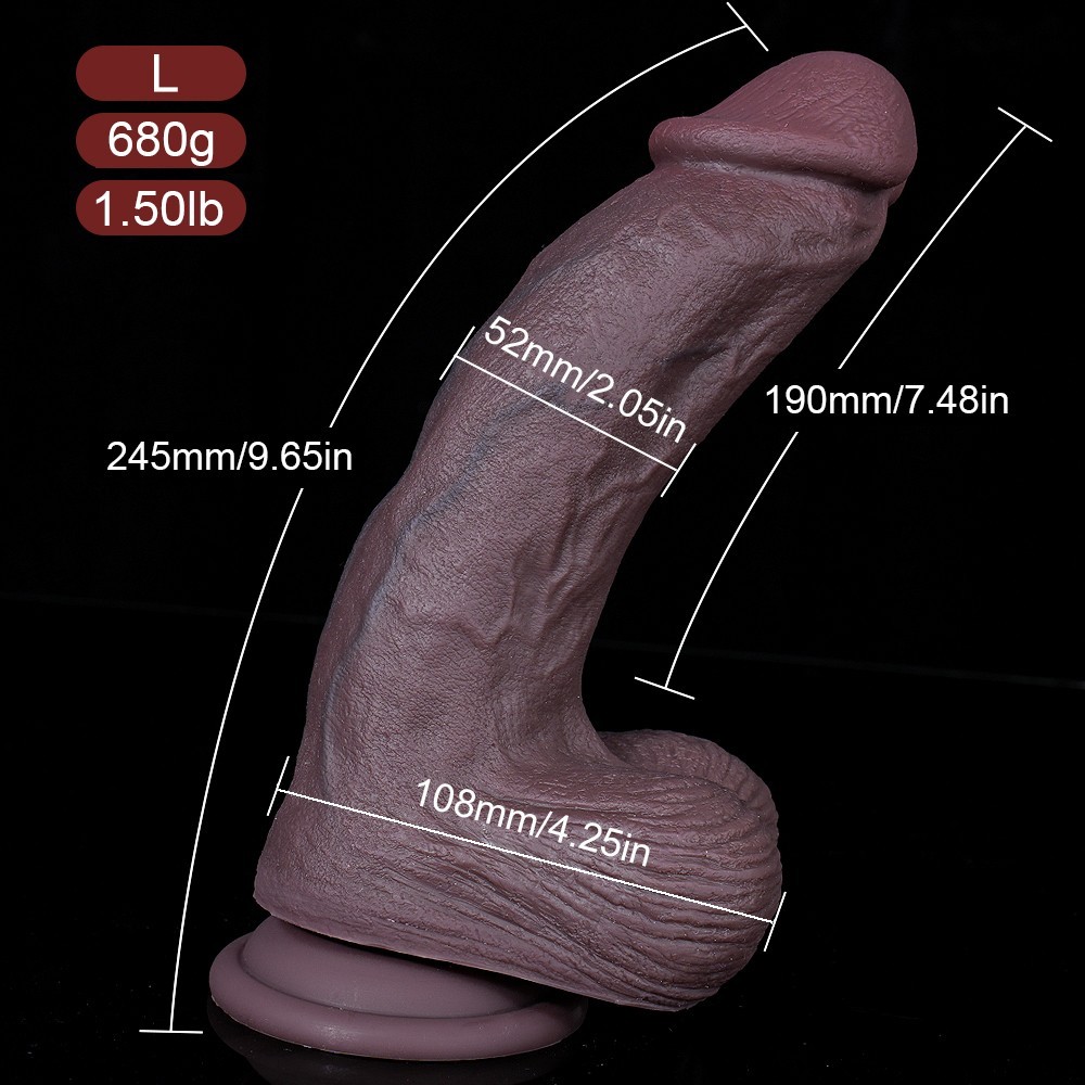 9.6 Inch Thick Big Black Dildo - Realistic BBC Dual Density Silicone Dildo Penis