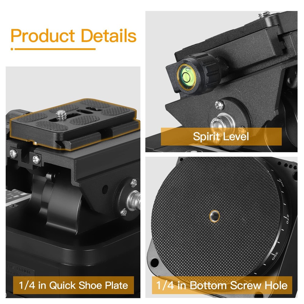 Motorized Rotating Panoramic Tripod Head Remote Control Mobile Phone Clip for
