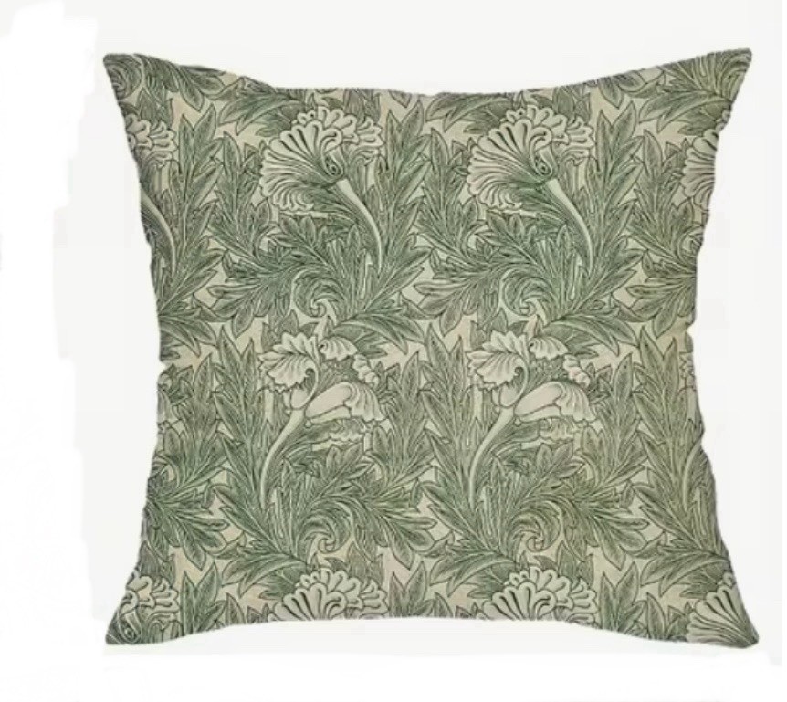 William Morris Abstract Floral Design Throw Pillow Cover Home Decor  18x18”