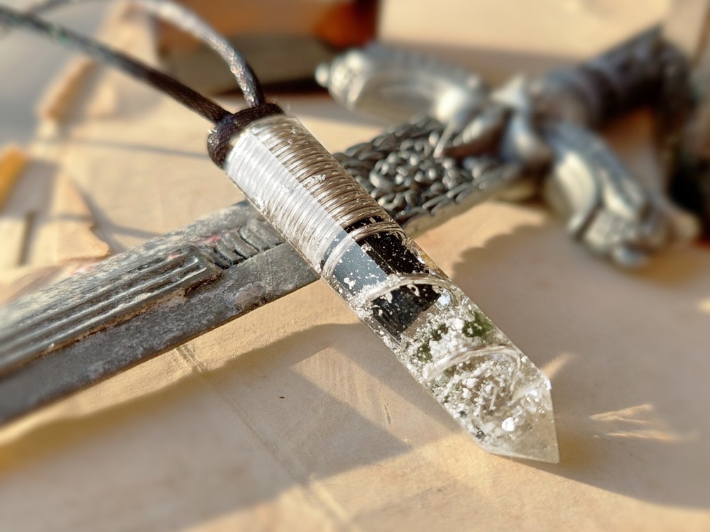 Orgonite orgone pendant, Most powerful combination, grounding effect and silver