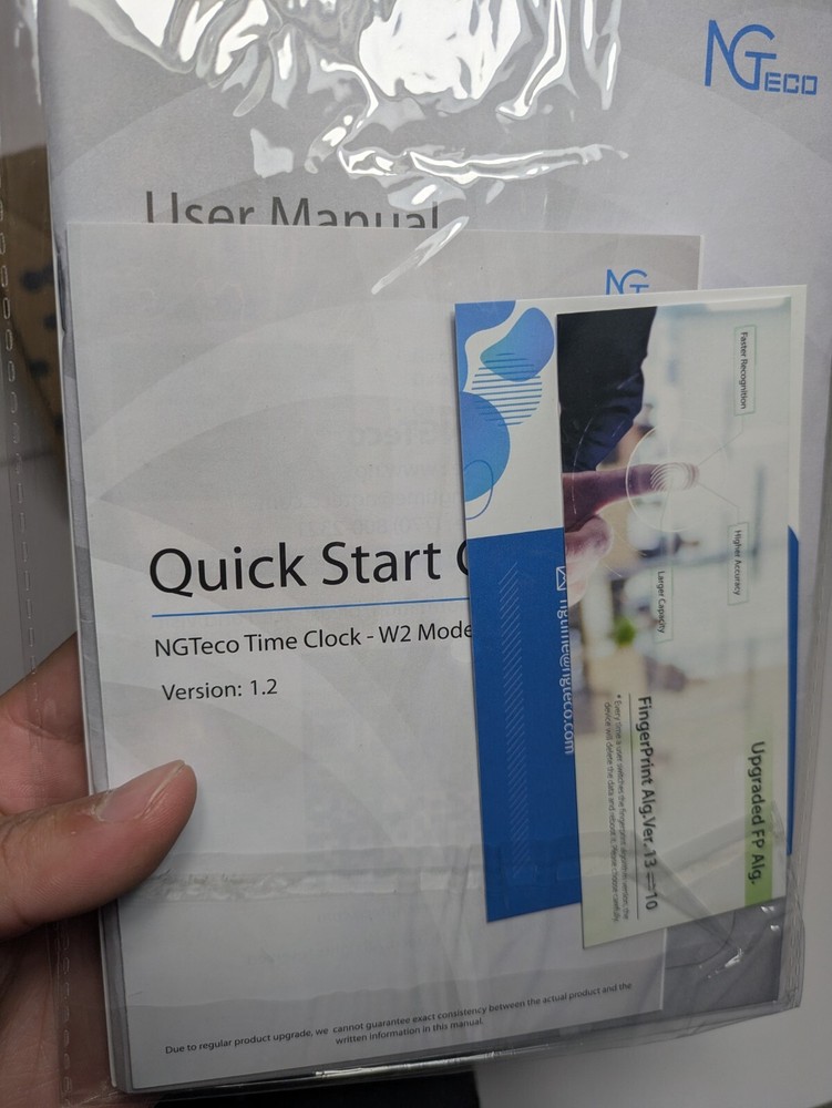 NGTeco W2 Time Clock In and Out Machine Automatic For Employees New (OpenBox)