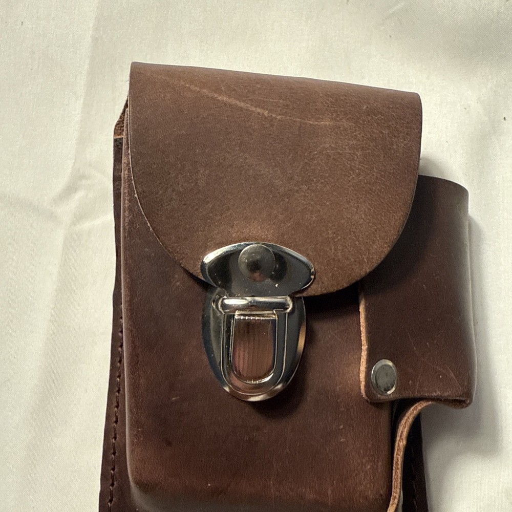 Cigarette And Lighter Pouch, Leather, Real Leather