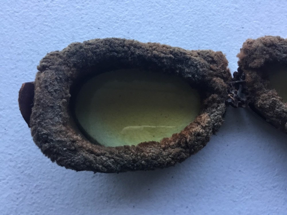 WWII Fur Lined Pilot Aviator Goggles