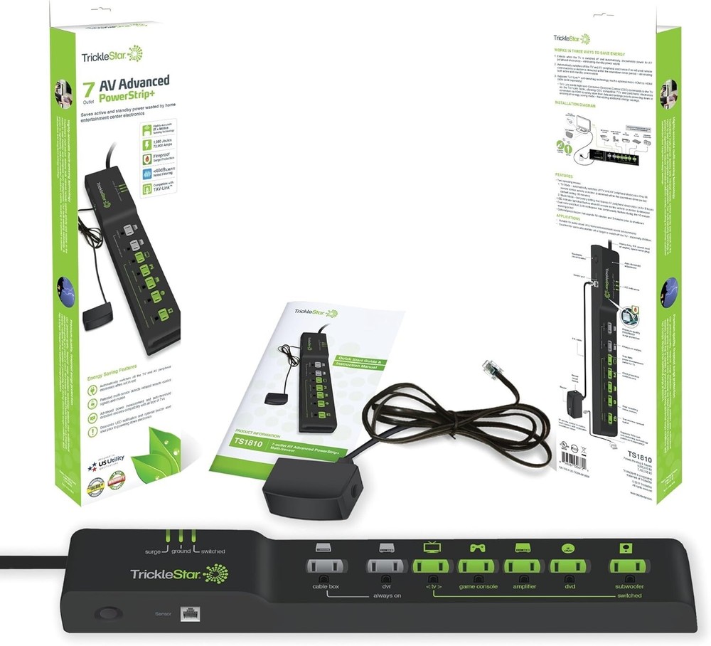 7 Outlet Advanced Powerstrip+, Multi-Sensor, Save Energy, Reduce Power Consumed