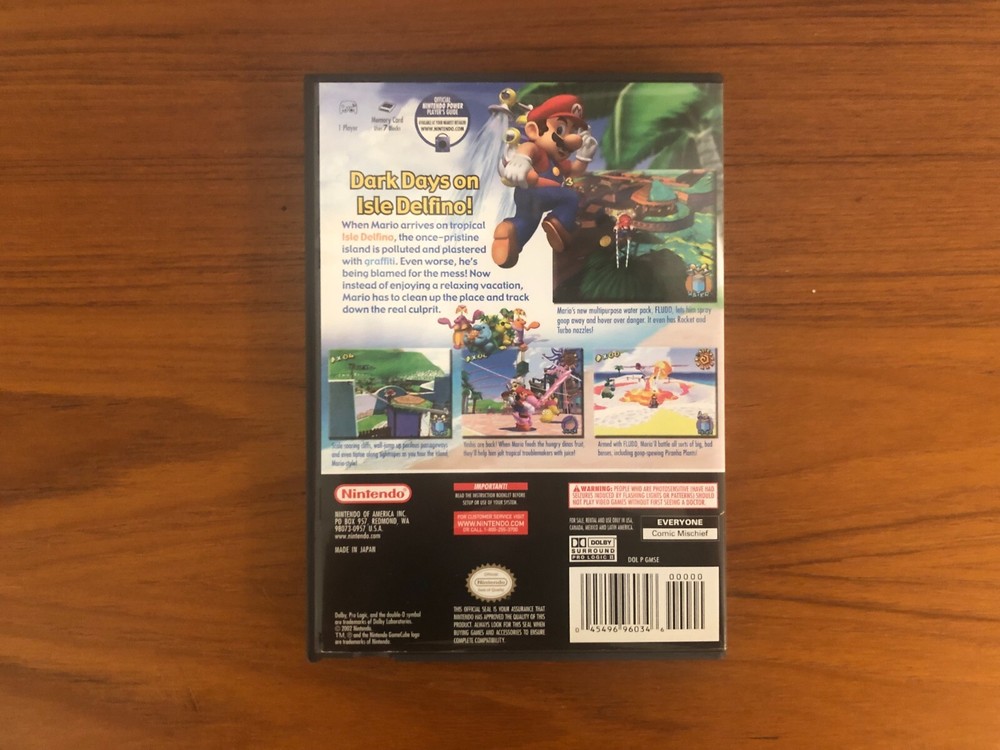 Replacement GameCube Case for Super Mario Sunshine