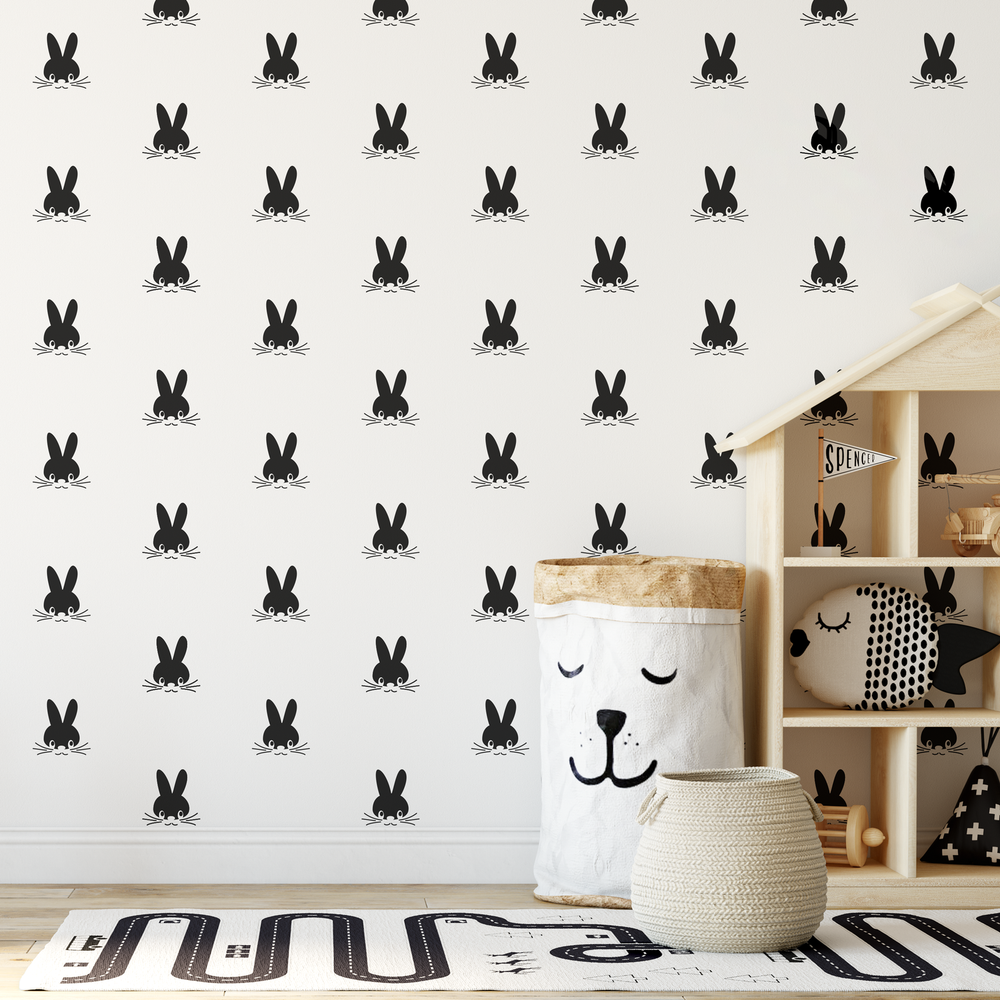 Bunny Pattern Wall Stencil - Durable & Reusable Mylar Stencils