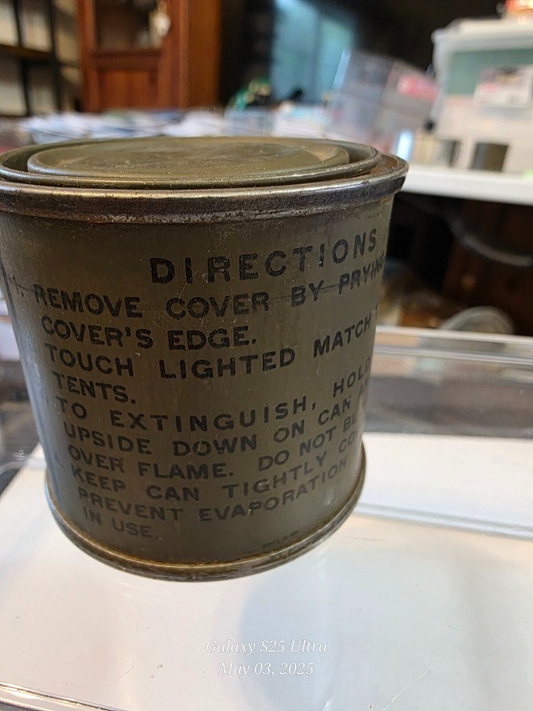 GI WWII Wood Alcohol C Ration Heater Can
