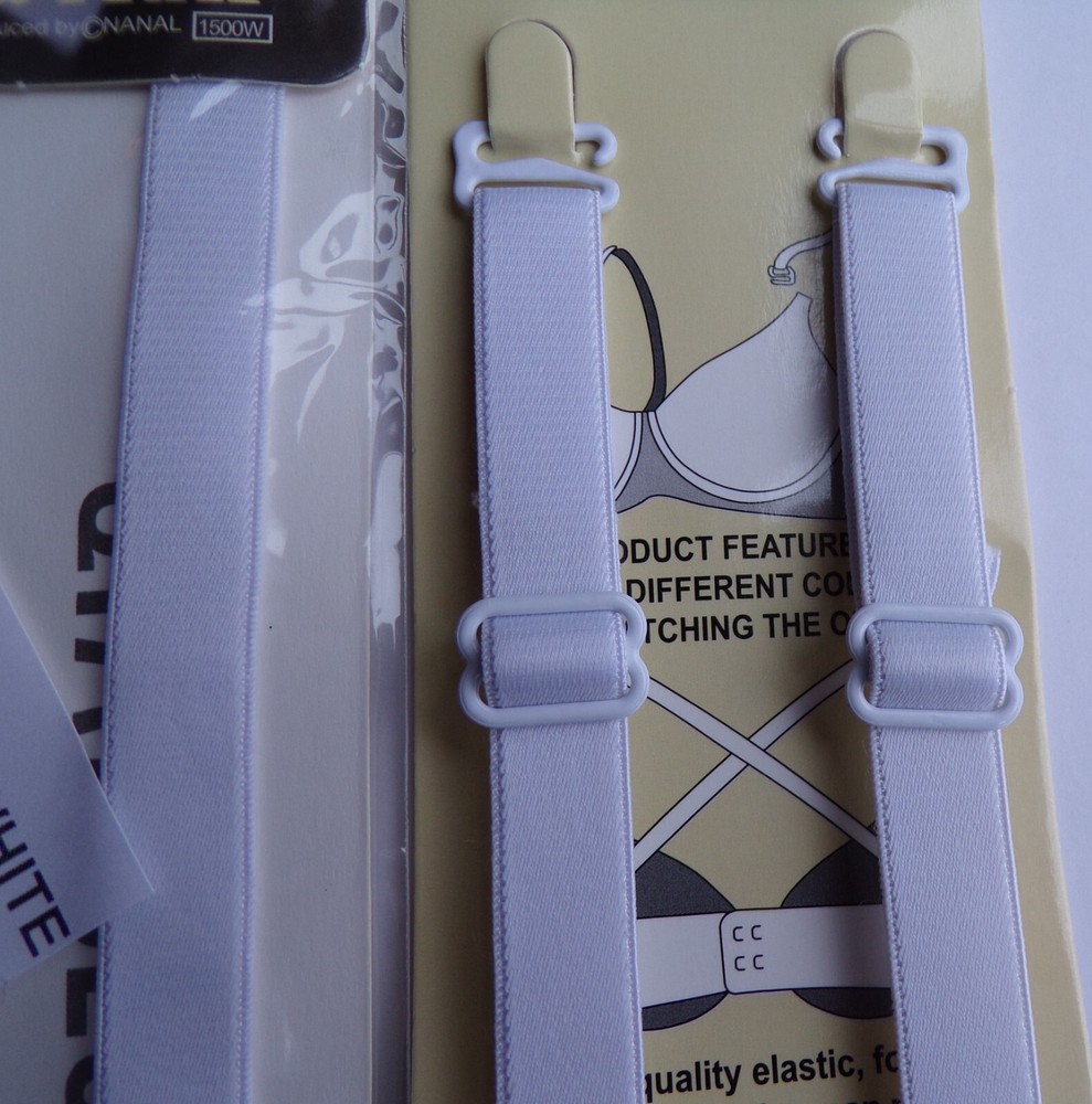 BRA STRAPS REPLACEMENTS - ADJUSTABLE - 1.2CM - WHITE