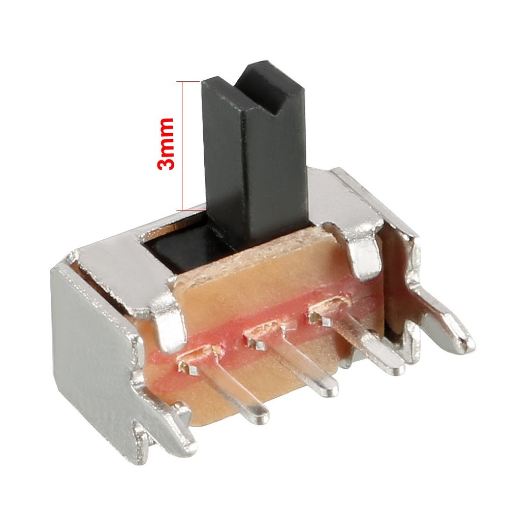 20pcs 7mm Horizontal Slide Switch 1P2T 3 Terminals Pcb Latching