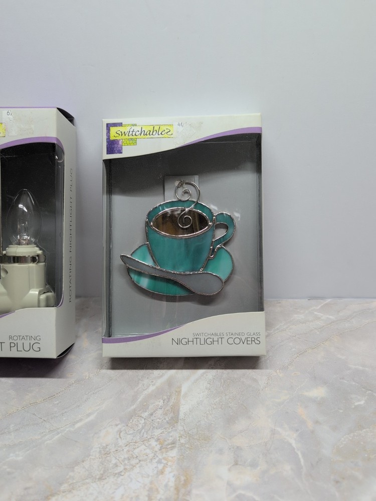 Switchables-Stained Glass Night Light Cover & Light (2pc) - Coffee or Tea Cup