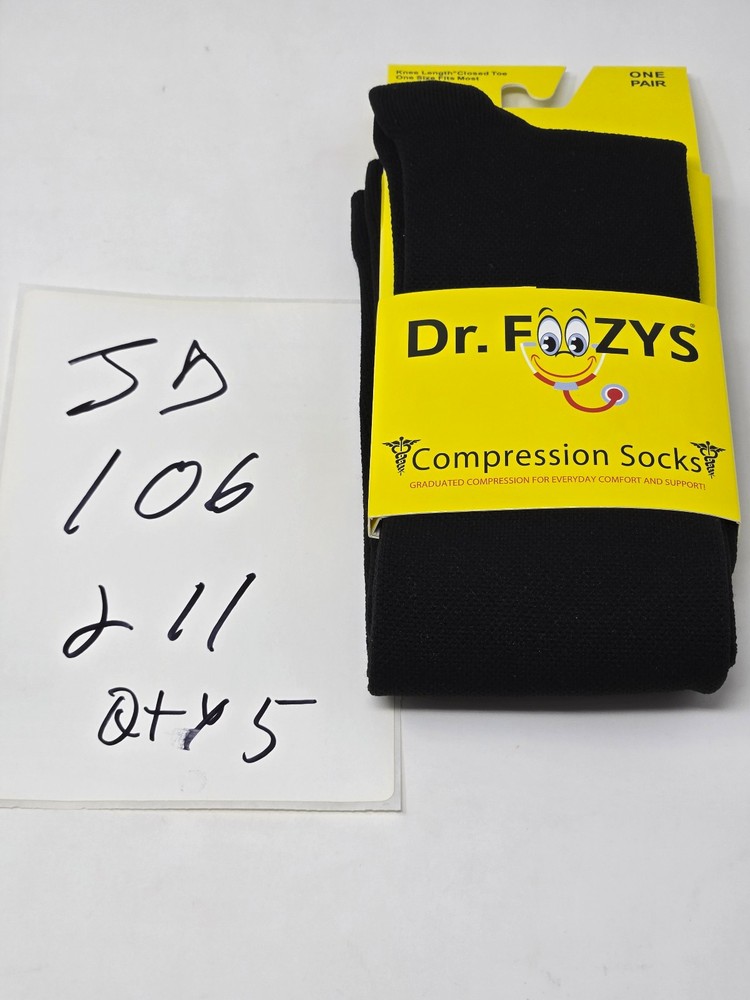 DR FOOZY COMPRESSION SOCKS NEW ONE SIZE ONE PAIR NEW BLACK