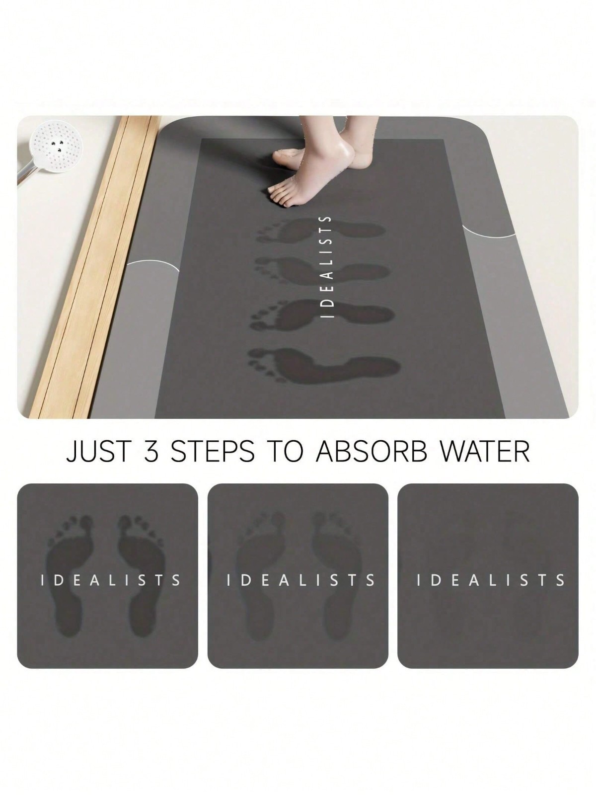 SUPER Water Absorbent Bath Mat Non-Slip Quick Dry Bathroom Shower Rug 24"/32"