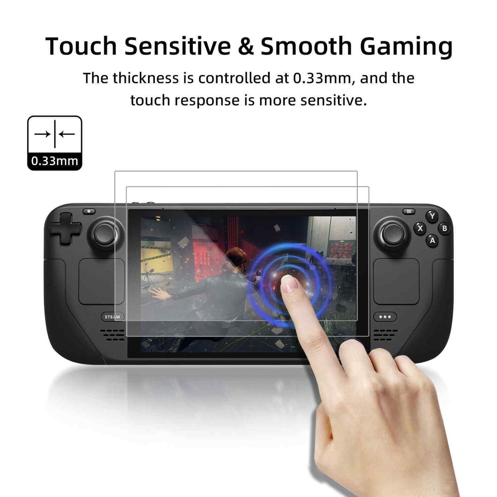 2Pack 0.33mm Thickness 9H Tempered Glass Screen Protector for Steam Deck Console