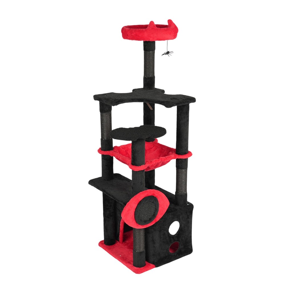 53" Large Cat Tree Gothic Cat Tower with Padded Perch Scratching Post