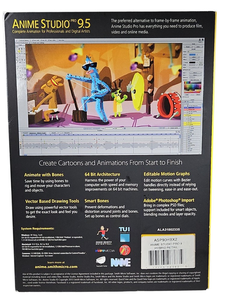 Anime Studio Pro 9.5 for PC/MAC NEW SEALED