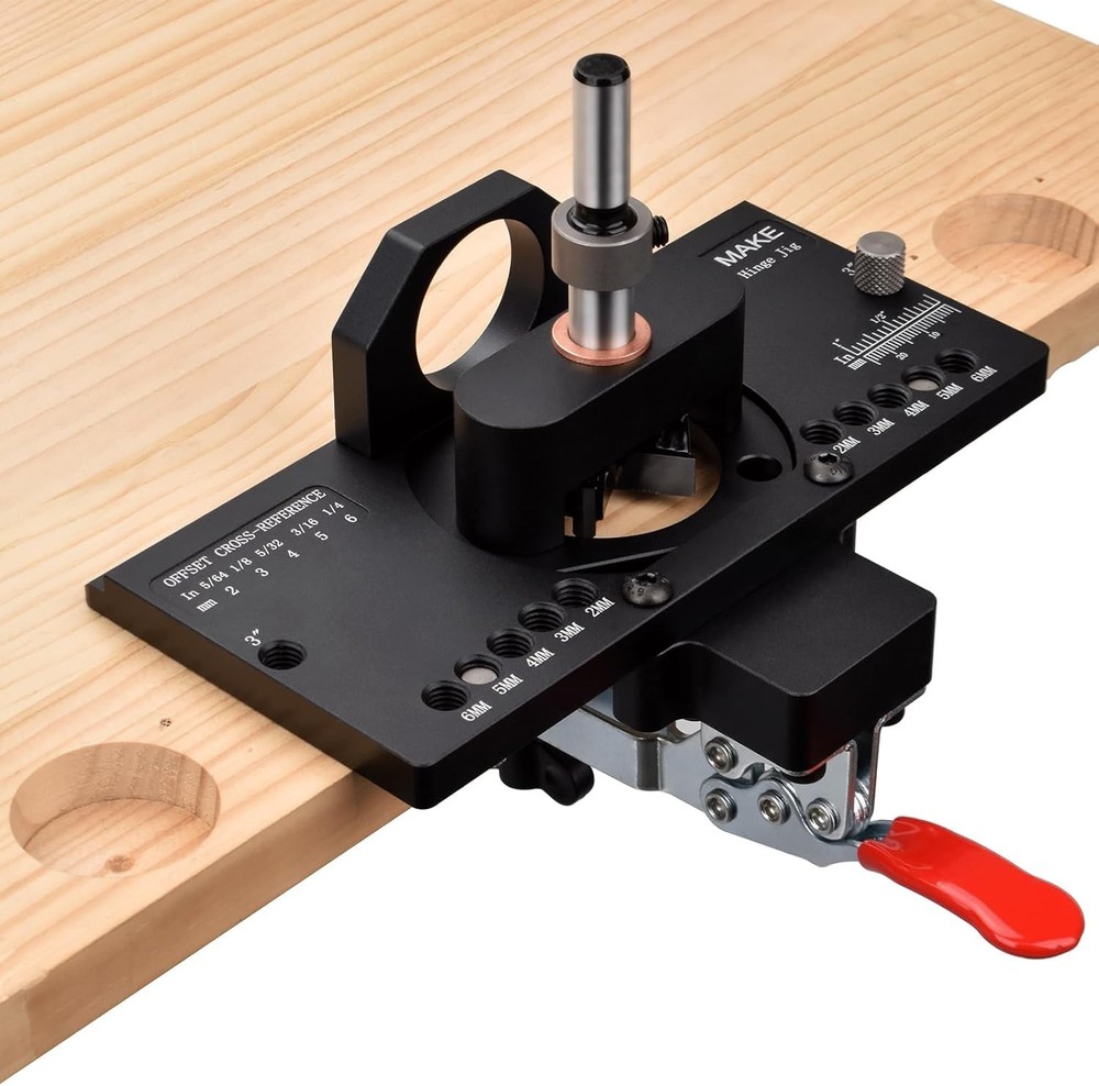 GOINGMAKE Metal Concealed Hinge Jig with Quick Clamp and Dust Vacuum Adapter