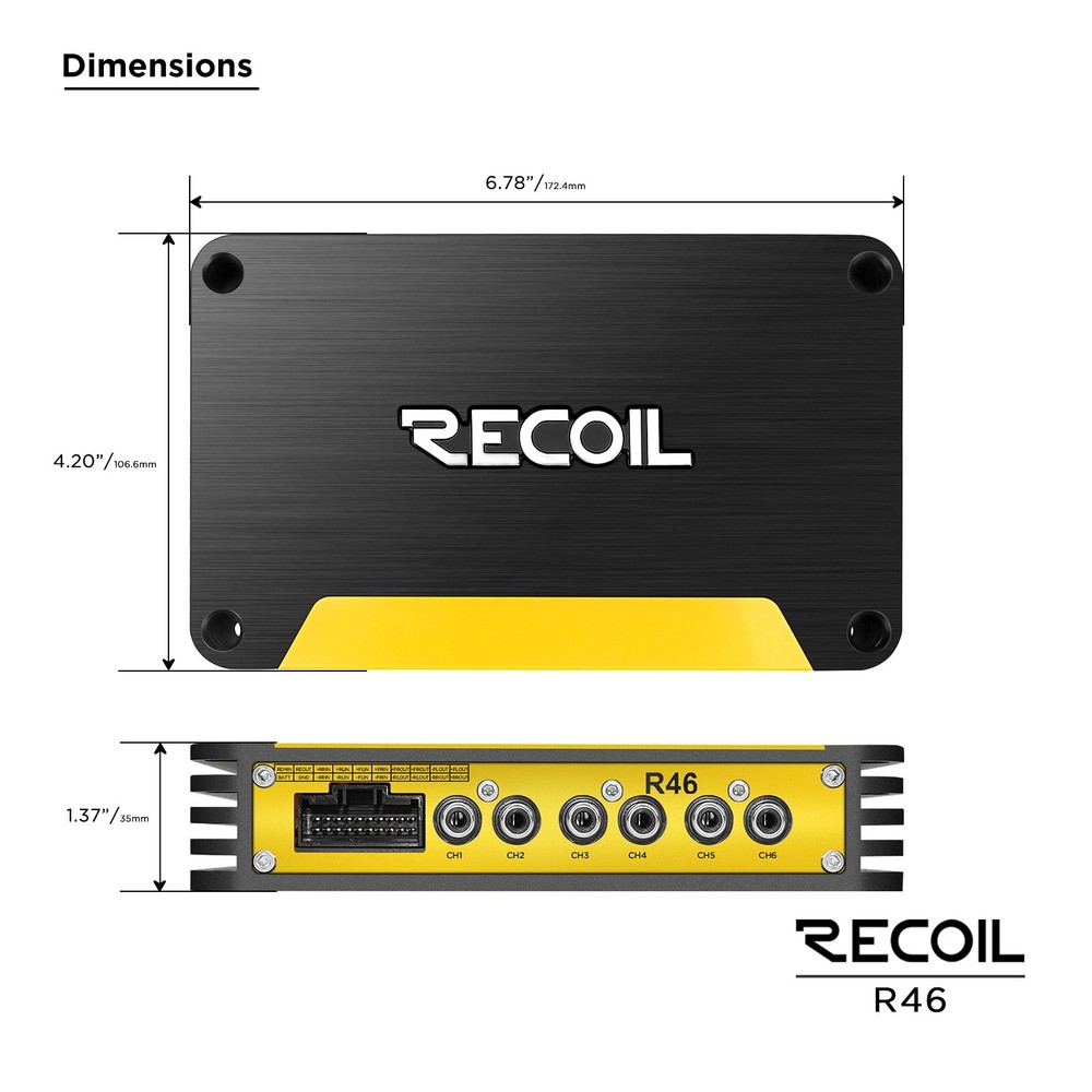 Recoil R46 Audio DSP Digital Signal Processor Equalizer, 4Ch Inputs 6Ch Outputs