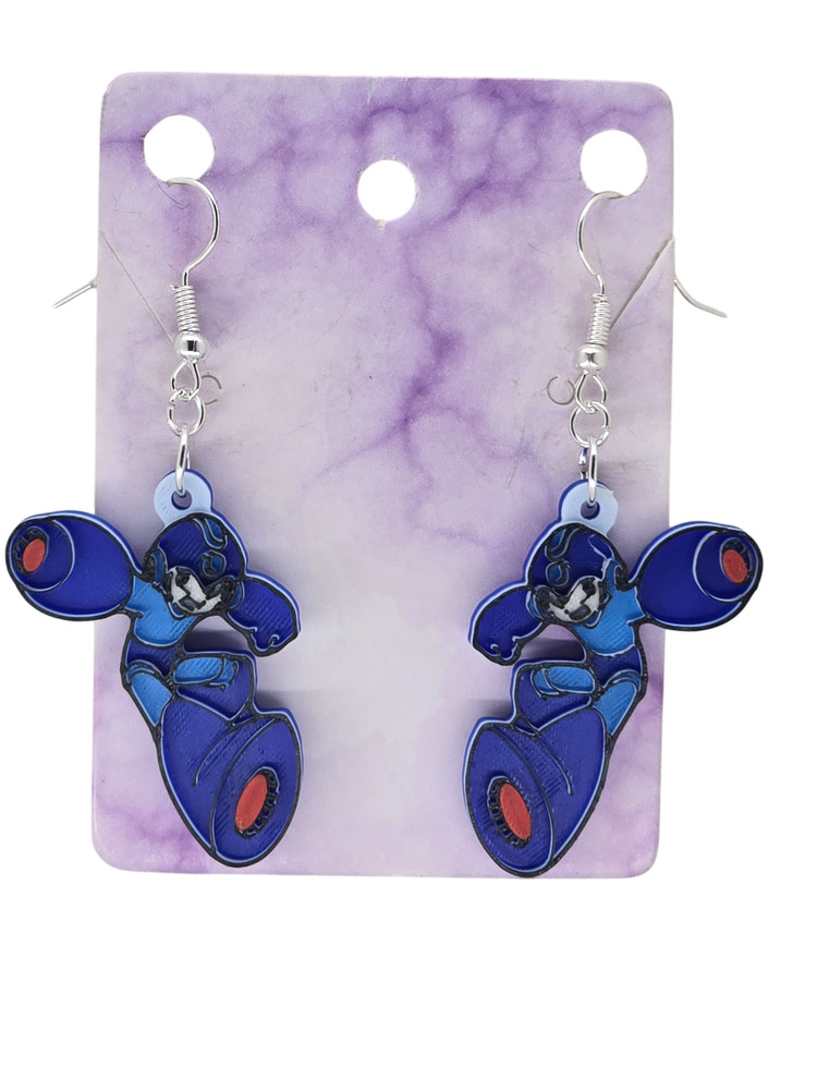 Mega Man Earrings - 3D Printed Earrings