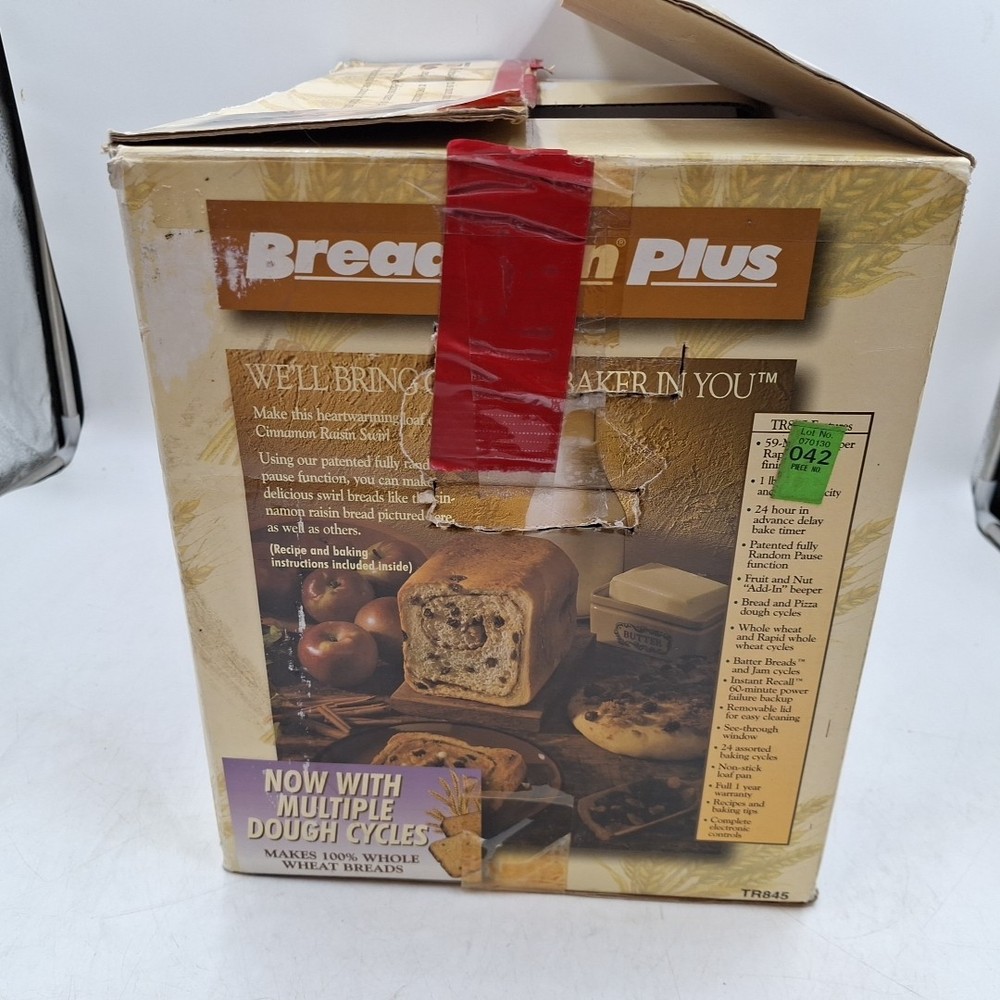 Breadman Plus TR845 Bread Maker Breadmaker Super Rapid 59 Minute