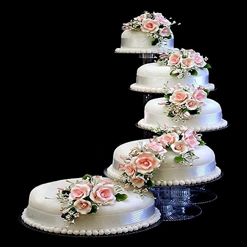 5 TIER CASCADE WEDDING CAKE STAND (STYLE R500-A)