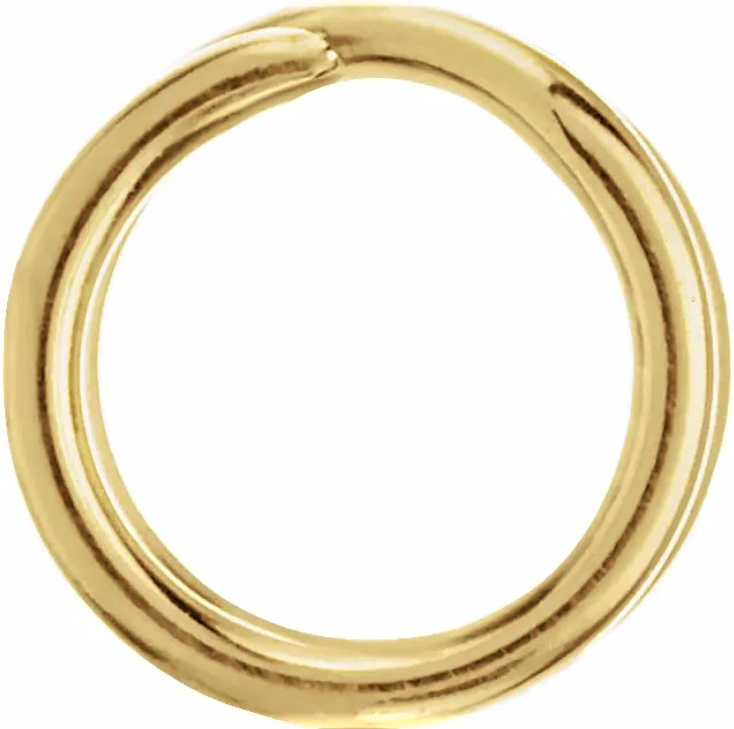 10mm OD 12gauge 14k Solid Yellow Gold Round Split Jump Ring Clasp Charm Keychain