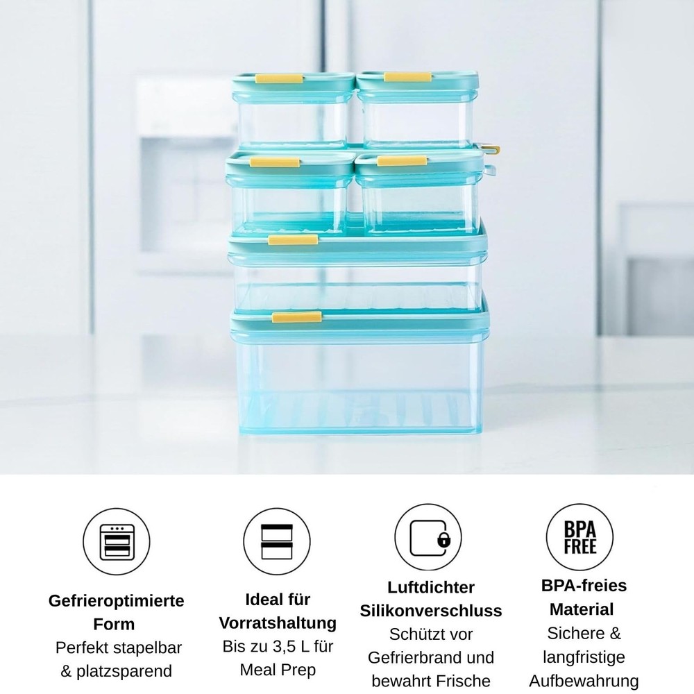 LocknLock Freezer Fit Plastic Containers | 3500ml, Light Blue