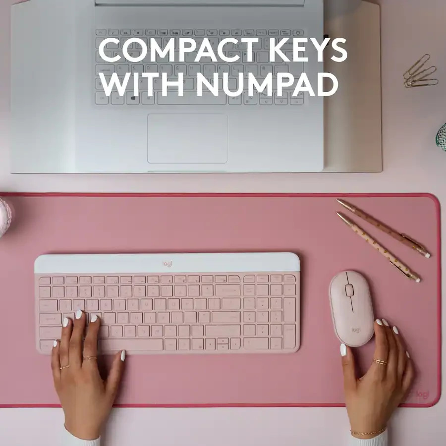 Logitech MK470 Slim Wireless Keyboard and Mouse Combo - Pink - RETAIL