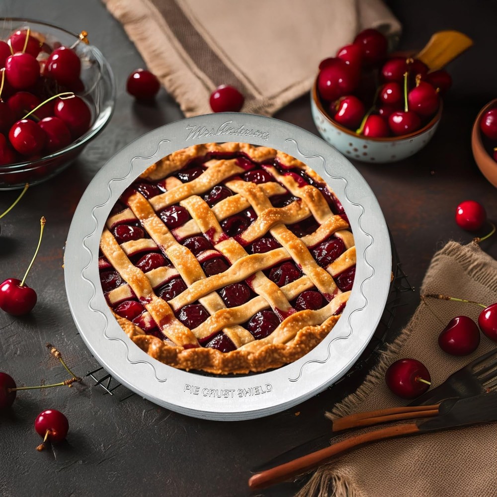 Mrs Anderson's 9 Inch Pie Crust Shield Baking Pan Protector Prevents Burning