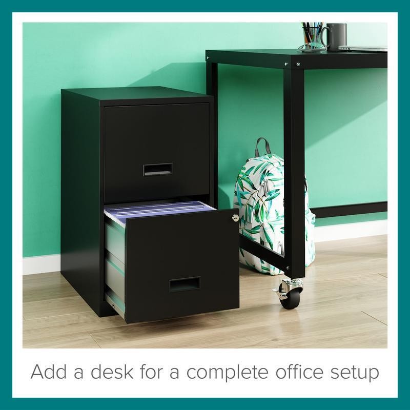 Vertical File Cabinet 2 Drawer Lockable Metal Office Storage Efficient Design US