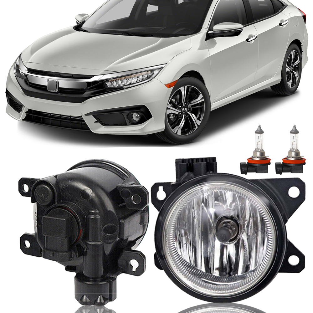Fit 2016 2017 2018 2019 2020 2021 Honda Civic H8 Halogen Fog Lights Lamps Pair
