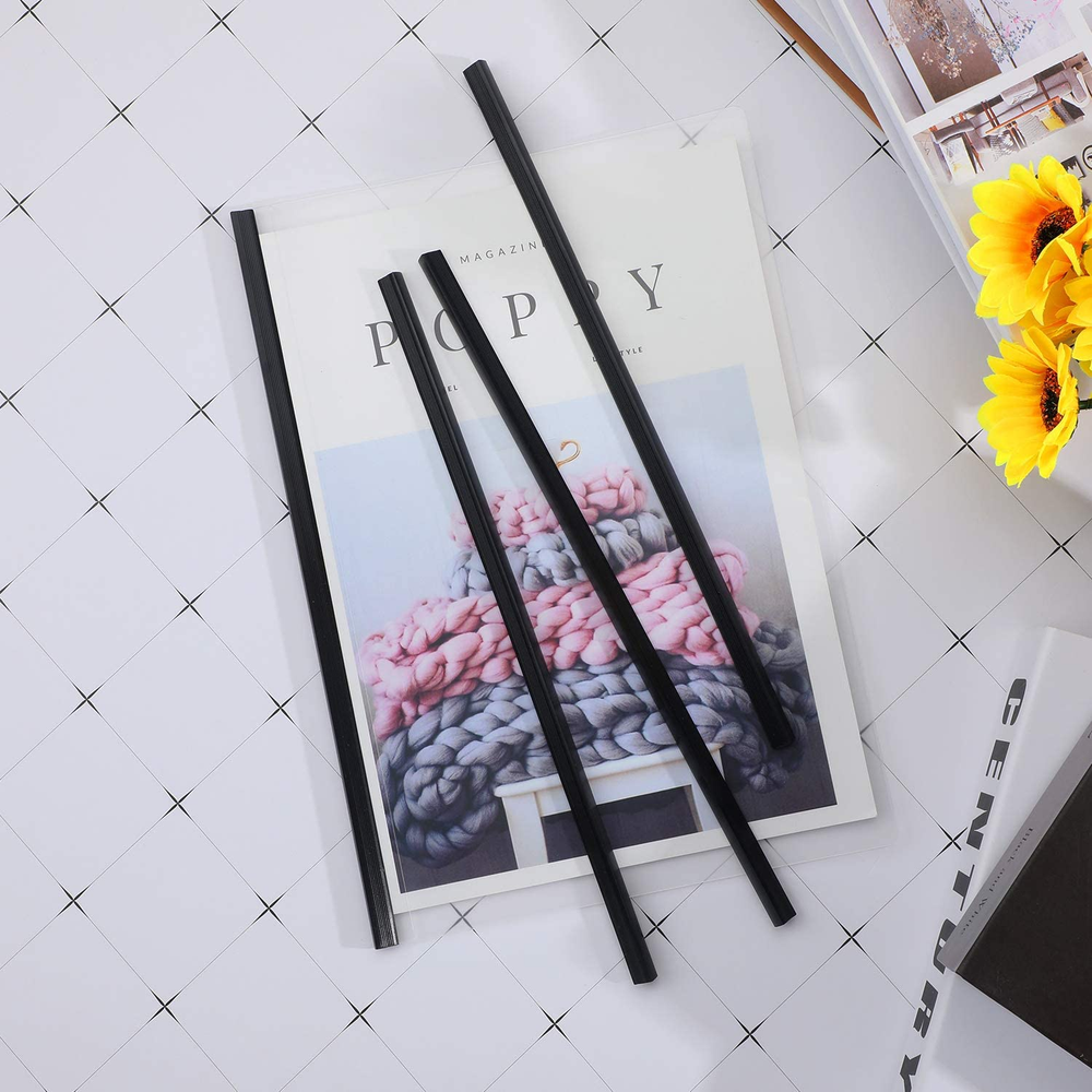 30 Pieces Binding Bars Slide Grip Binding Bars for Office Report Cover, A4 Size,
