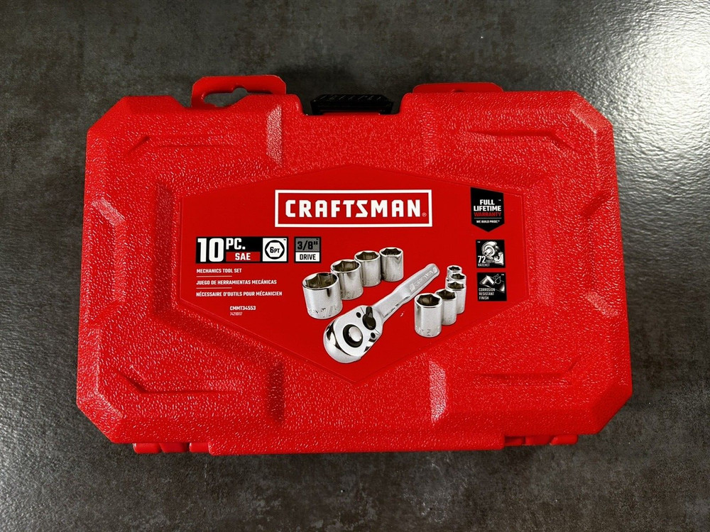 EMPTY CASE CRAFTSMAN 10 pc SAE 3/8 DRIVE RATCHET SOCKET CASE
