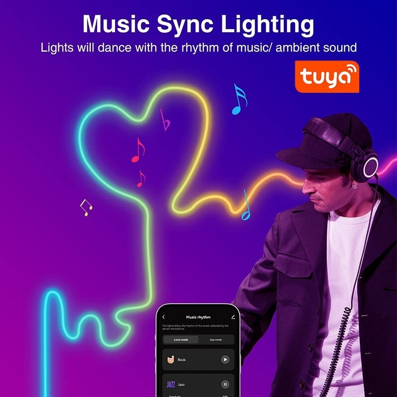 RGBIC Neon Rope Light with Music Sync