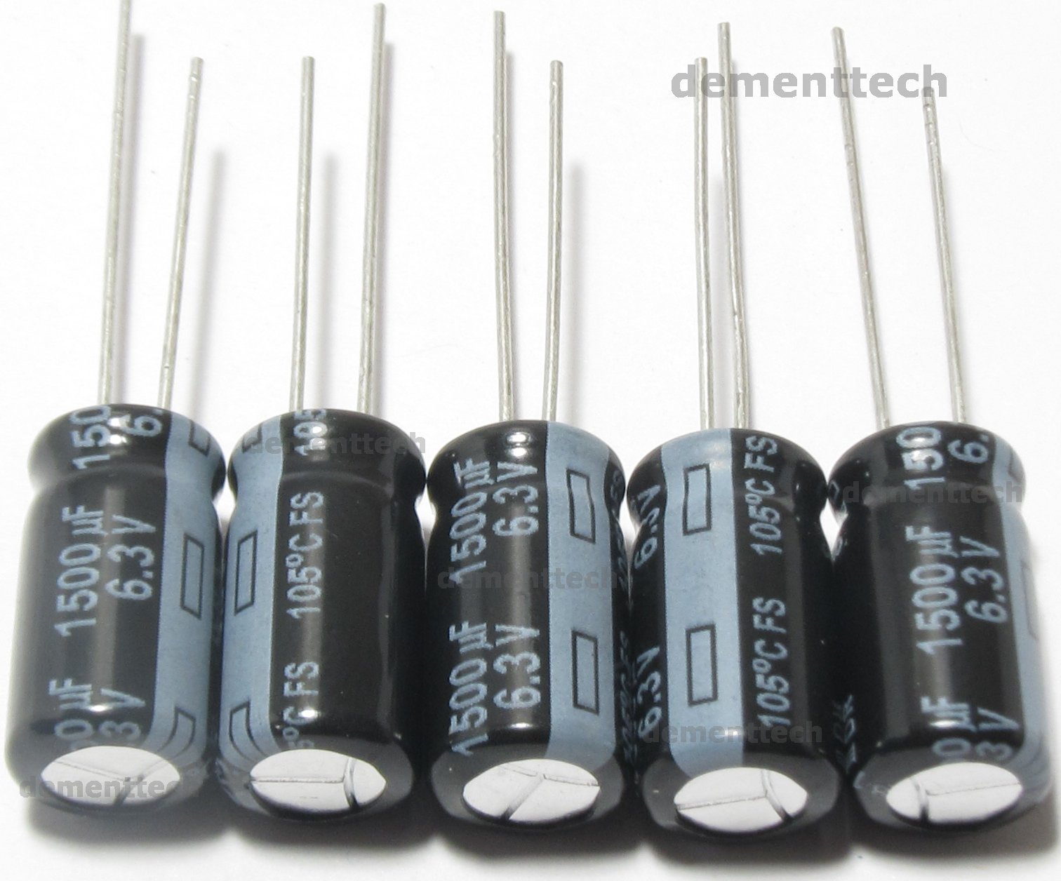 5x Panasonic FS 1500uF 6.3V 105C Low-ESR Low Profile 8mm capacitors caps 8x15mm